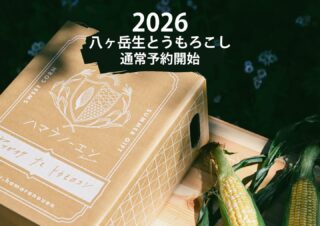 - 八ヶ岳生とうもろこし 2026 通常予約スタート -■通常予約開始2026年6月6日（土）10:00〜先行予約・お盆予約をご予約いただいたみなさま本当にありがとうございました。おかげさまで、2026年の通常予約をスタートいたします。今年も多くのみなさまにハマラノーエンの八ヶ岳生とうもろこしをお届けできるよう、ハマラノーエン一同準備を進めております。ハマラノーエンの旬の季節を、ぜひ楽しみにお待ちください。⸻■商品内容2026 八ヶ岳生とうもろこし ギフトボックス・10本入・20本入⸻■お届け期間【金曜〜日曜お届け】⚫︎ 7月31日（金）〜8月2日（日）⚫︎ 8月21日（金）〜8月23日（日）⚫︎ 8月28日（金）〜8月30日（日）【月曜〜木曜お届け】⚫︎ 8月3日（月）〜8月6日（木）⚫︎ 8月17日（月）〜8月20日（木）⚫︎ 8月24日（月）〜8月27日（木）⸻■ご予約方法公式オンラインストアよりご予約ください。なお、ご予約開始のお知らせは・Instagram・公式LINE・メールマガジンでもご案内いたします。#ハマラノーエン#八ヶ岳生とうもろこし#とうもろこし通販#夏ギフト2026
